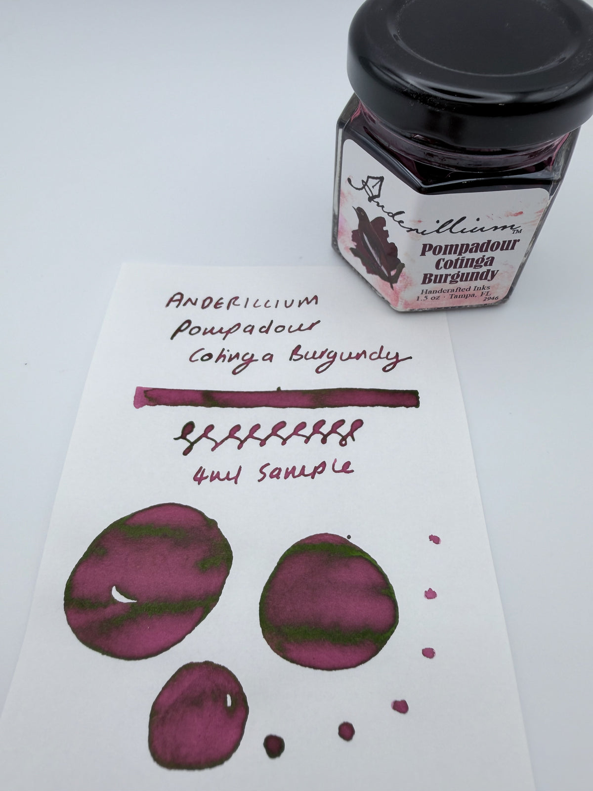 Anderillium Avian Series Pompadour Cotinga Burgundy - 4ml Fountain Pen Ink Sample