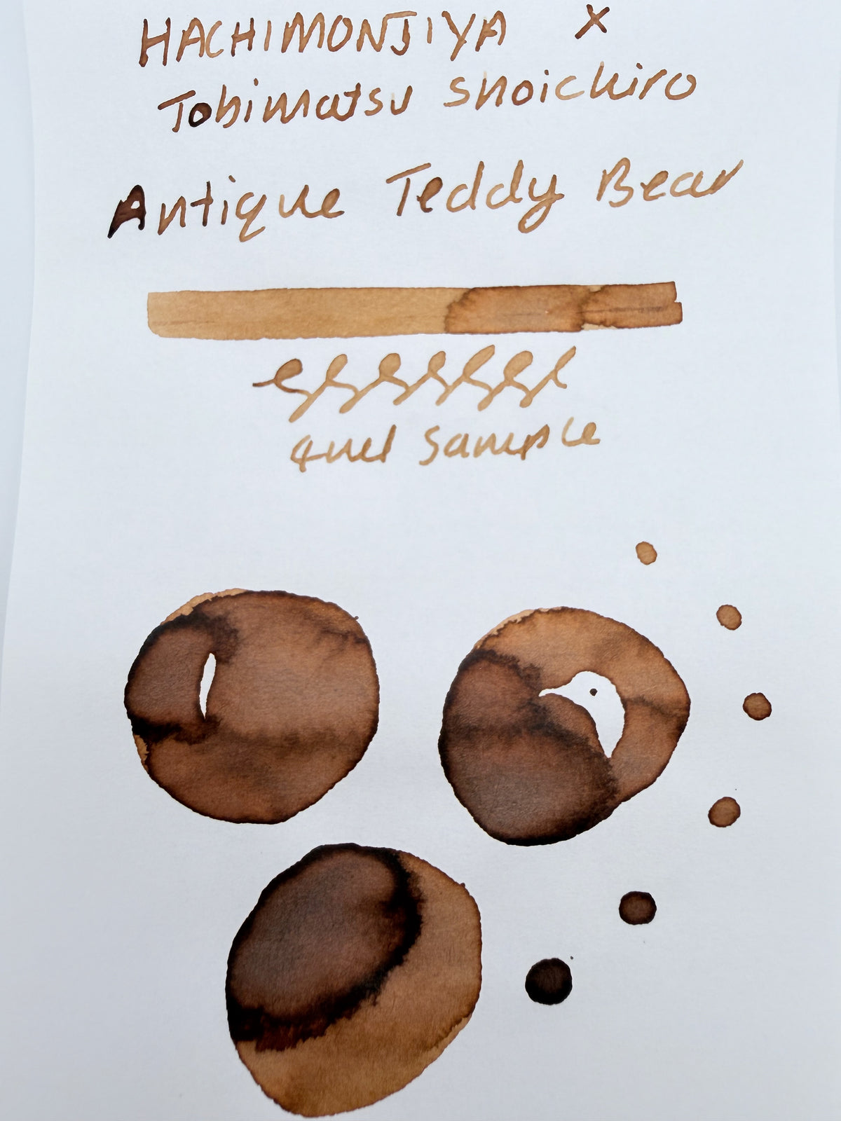 Hachimonjiya x Tobimatsu Shoichiro Antique Teddy Bear - 4ml Fountain Pen Ink Sample