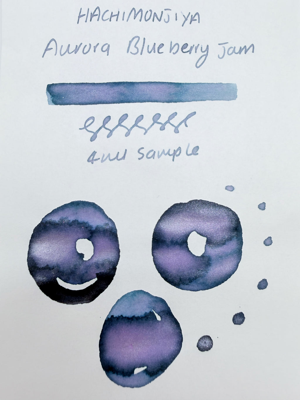 Hachimonjiya Kirameki Jam Series Aurora Blueberry Jam - 4ml Fountain Pen Ink Sample