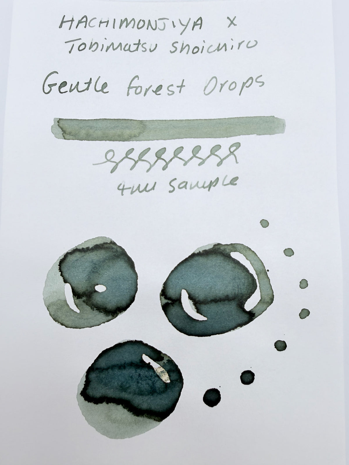 Hachimonjiya x Tobimatsu Shoichiro Gentle Forest Dew - 4ml Fountain Pen Ink Sample