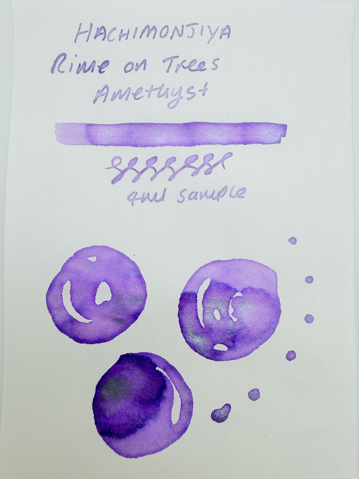 Hachimonjiya Rime on Trees Amethyst 02+ - 4ml Fountain Pen Ink Sample