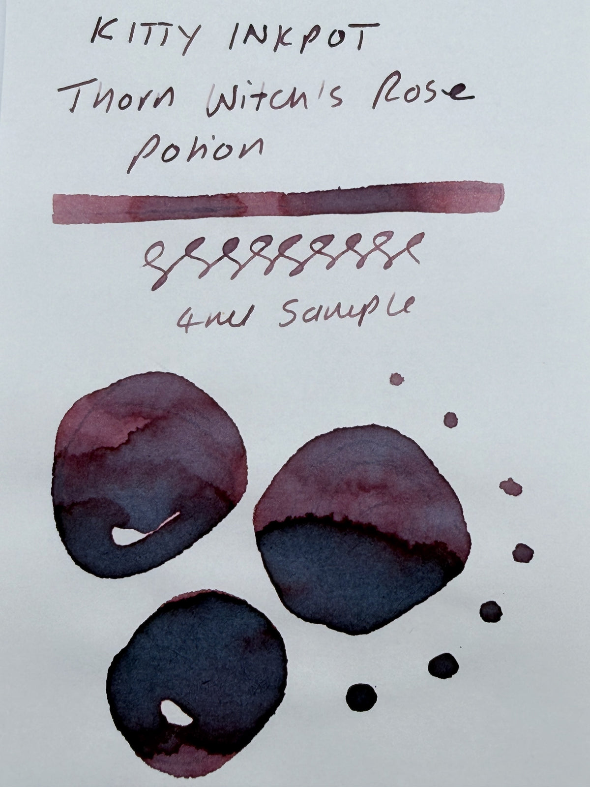 Kitty Inkpot Kitty Island Thorn Witch’s Rose Potion - 4ml Fountain Pen Ink Sample