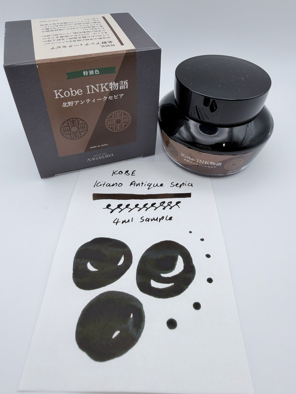 Nagasawa Kobe Ink Monogatari Kitano Antique-sepia - 4ml Fountain Pen Ink Sample