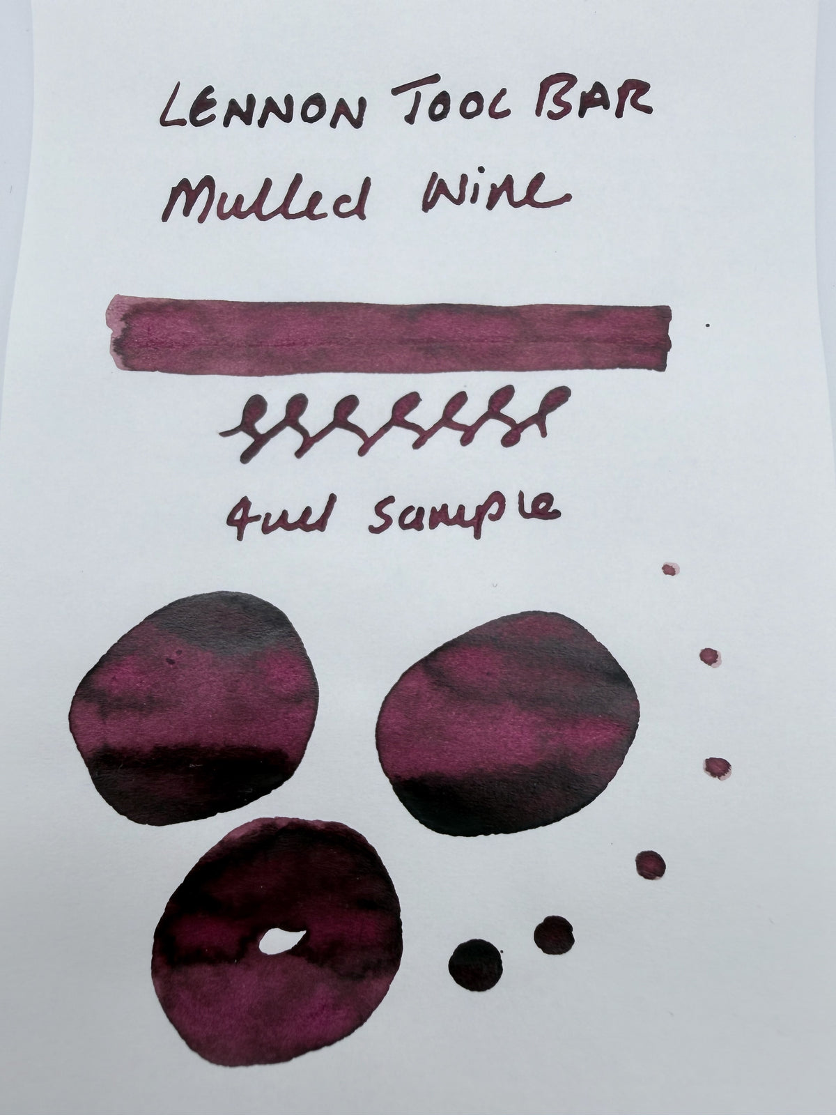 Lennon Tool Bar Winter Tonics #4 Mulled Wine - 4ml Fountain Pen Ink Sample