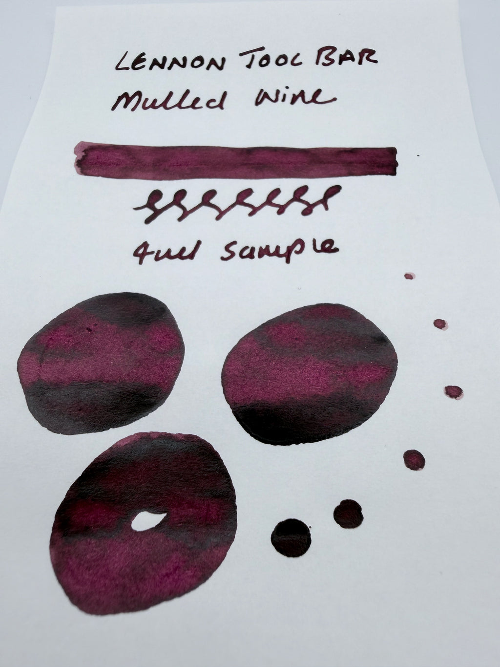 Lennon Tool Bar Winter Tonics #4 Mulled Wine - 4ml Fountain Pen Ink Sample