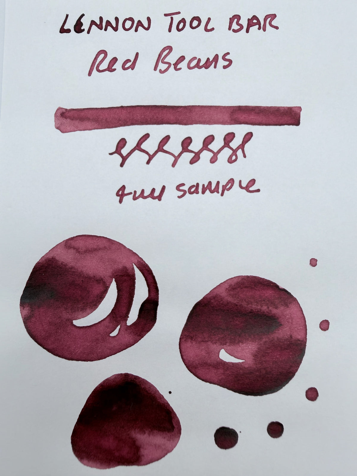 Lennon Tool Bar Winter Tonics Red Beans - 4ml Fountain Pen Ink Sample Vial