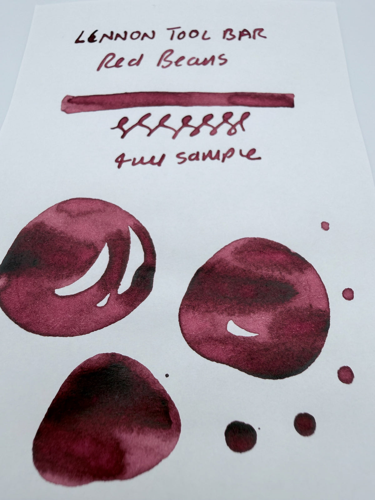 Lennon Tool Bar Winter Tonics Red Beans - 4ml Fountain Pen Ink Sample Vial