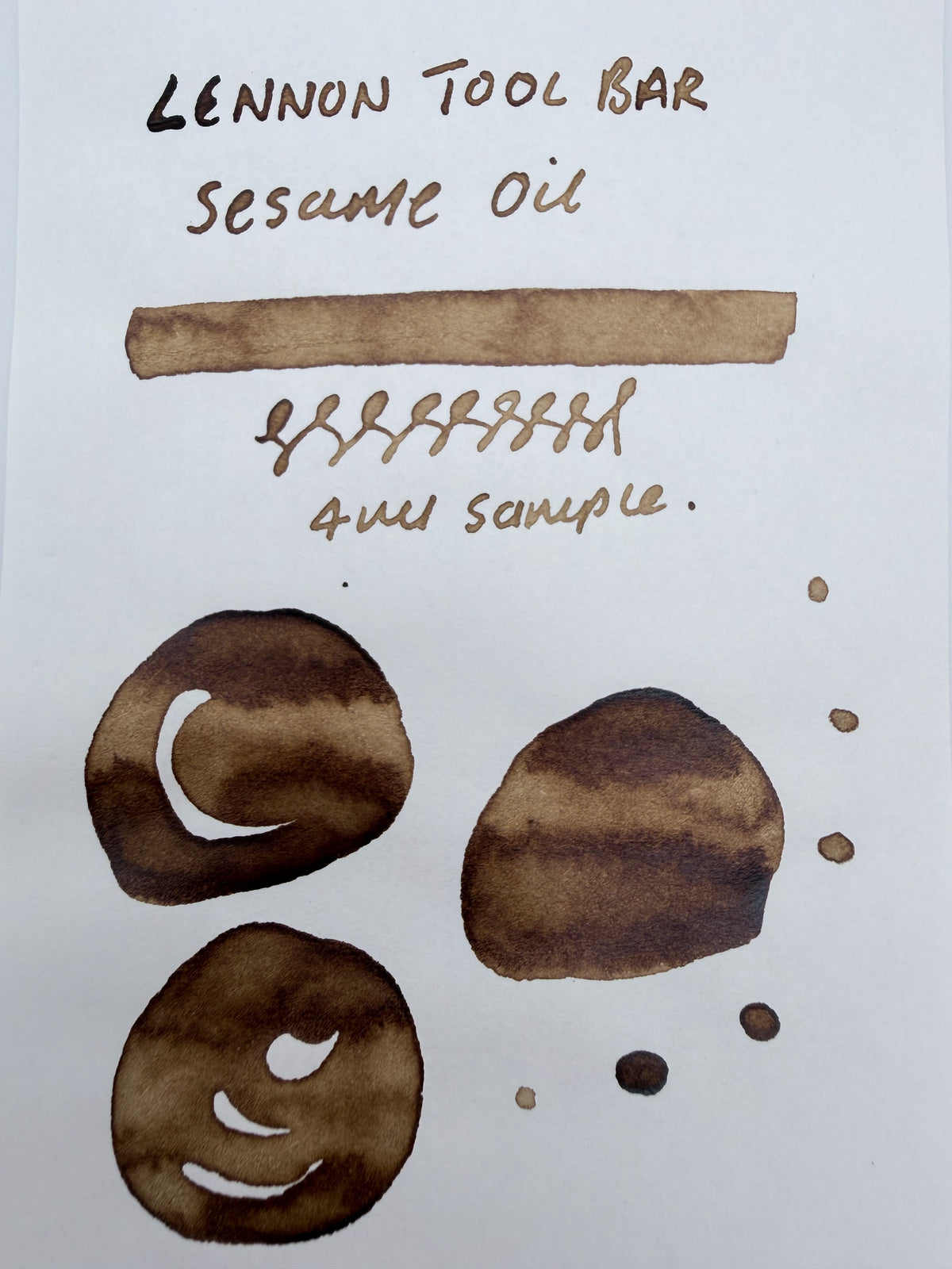Lennon Tool Bar Winter Tonics Sesame Oil - 4ml Fountain Pen Ink Sample