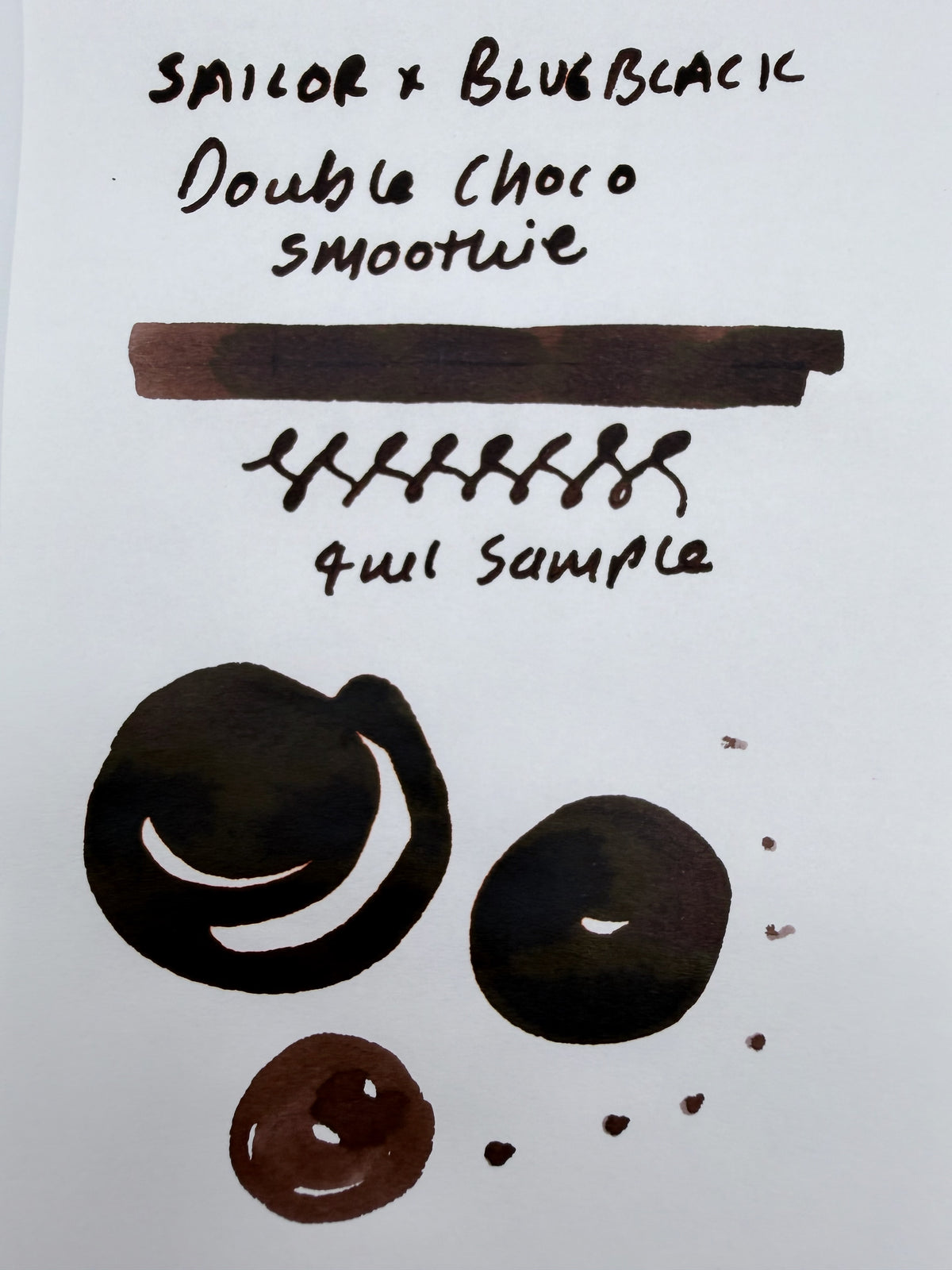 Sailor x BlueBlack Drink Series Double Choco Smoothie — 4ml Fountain Pen Ink Sample