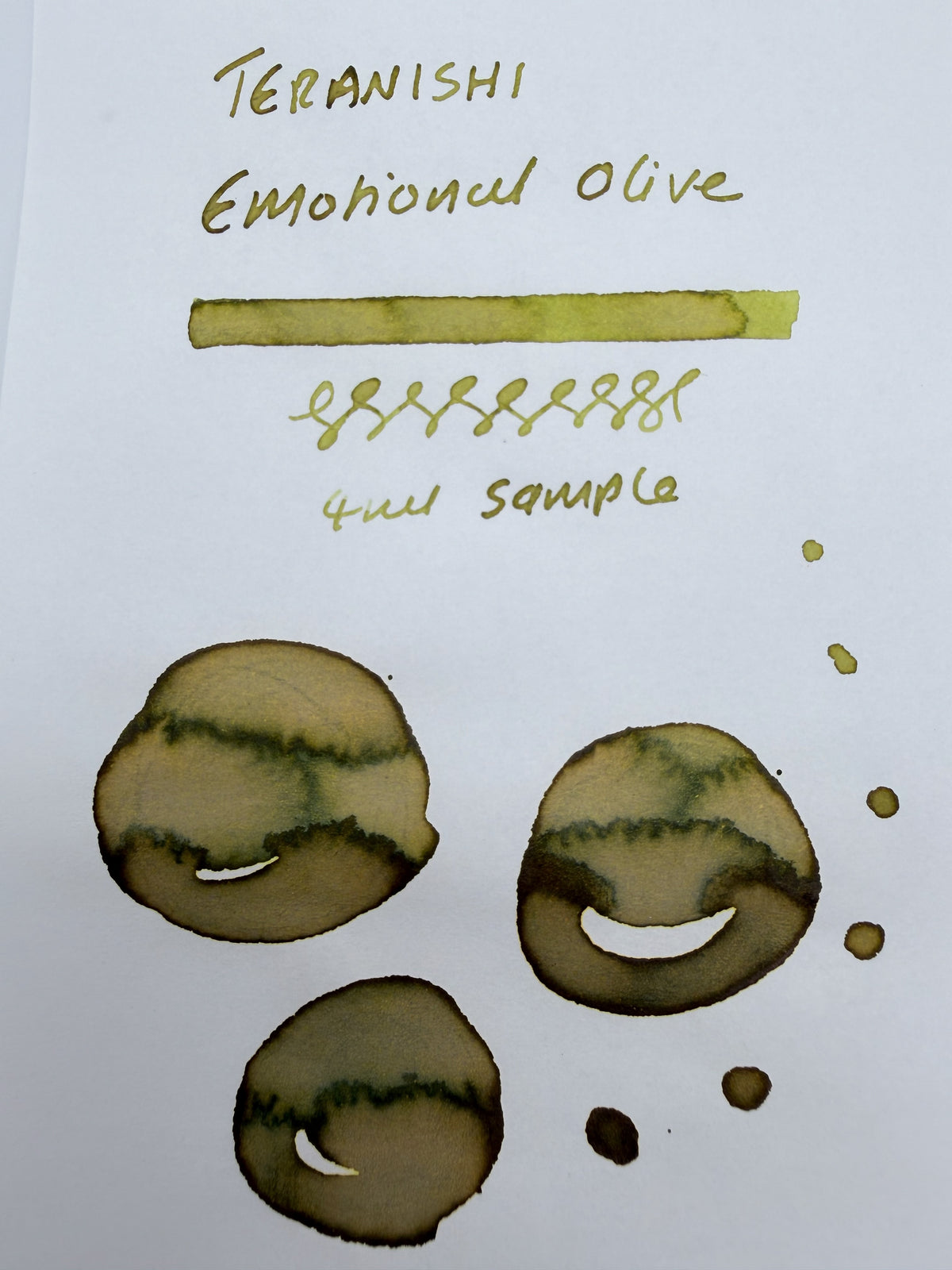 Teranishi Guitar Taisho Roman Haikara Emotional Olive — 4ml Fountain Pen Ink Sample