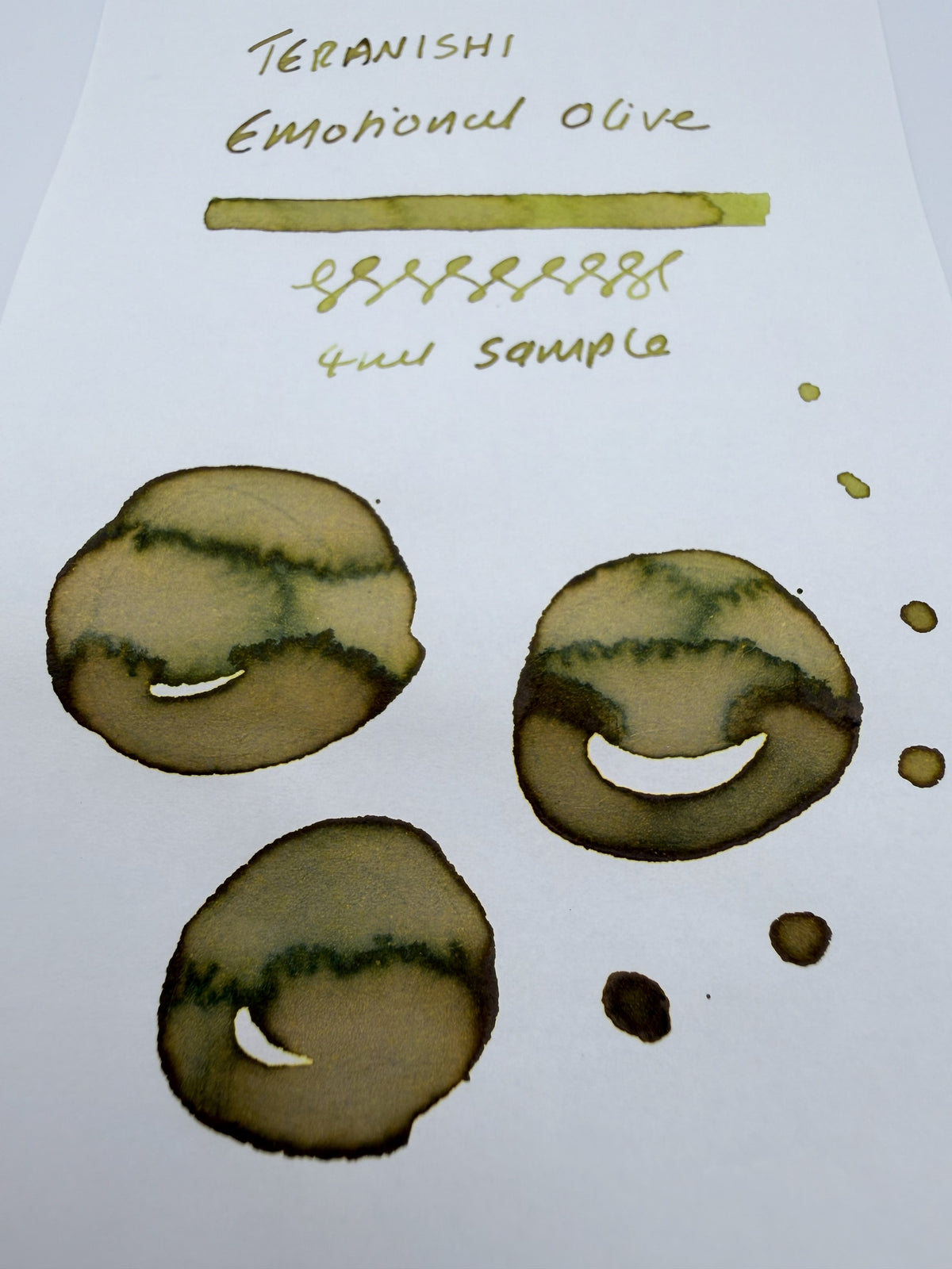 Teranishi Guitar Taisho Roman Haikara Emotional Olive — 4ml Fountain Pen Ink Sample