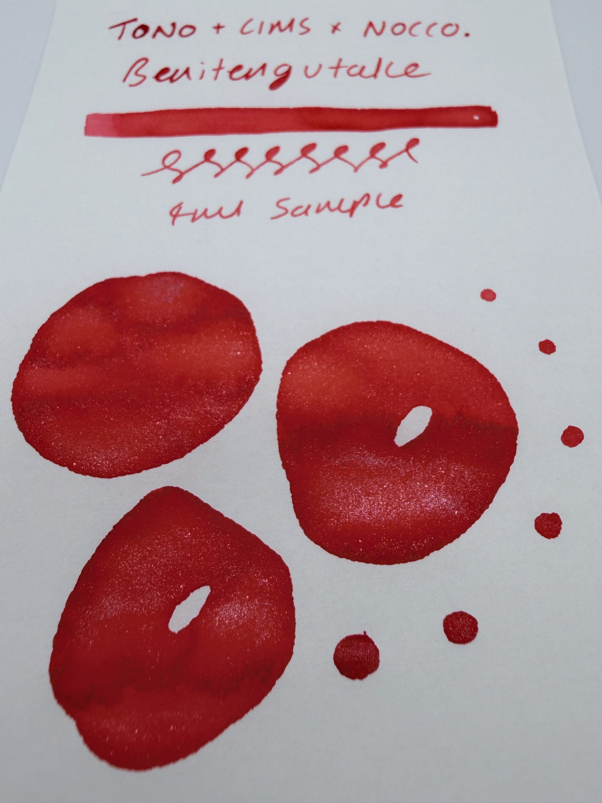 Tono & Lims x nocco. Mushroom Image Ink Benitengutake Shimmer - 4ml Fountain Pen Ink Sample