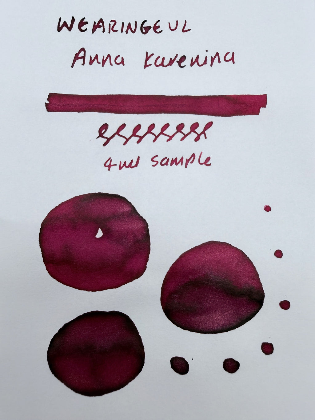 Wearingeul World Literature Anna Karenina — 4ml Fountain Pen Ink Sample
